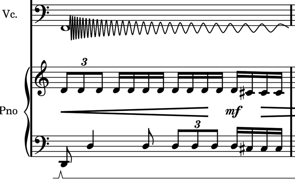 Image shows a custom vibrato line SCG graphic imported into Dorico